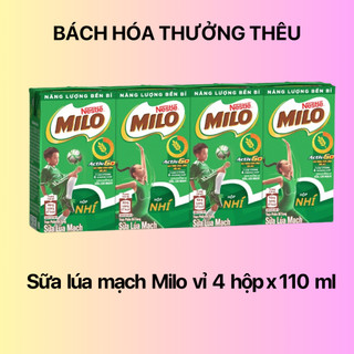 Lốc 4 Hộp x 115ml Sữa tươi lúa mạch MiLo Nestlé