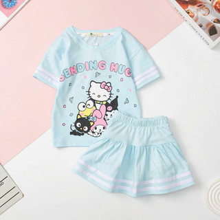 bộ sét áo và chân váy bé gái