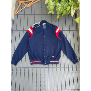 Áo khoác bomber hiệu Champion vintage màu navy size ( 63 x52 )