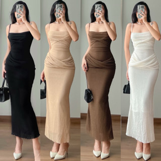 D2T OFFICIAL (Sẵn Ship Hoả Tốc) Đầm Body Cổ Đổ Nhẹ Xoắn Eo Ôm Body Tôn Dáng Chất Thun Co Giãn Độc Đáo D2T OFFICIAL