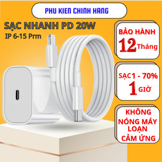 Bộ Sạc Nhanh PD 20W , Củ sạc nhanh  Cho IP 6 7 8 8plus X xsmax 11 11 Promax 12 Promax 13 13 Promax 14
