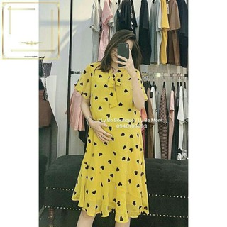 Váy bầu thời trang công sở sang trọng chất tơ lụa