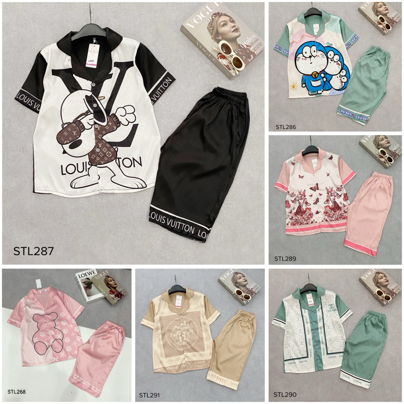 Bộ lụa Pijama lửng lụa XƯỚC cao cấp có size