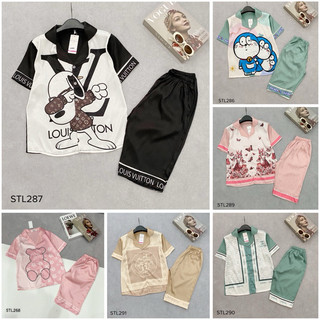 Bộ lụa Pijama lửng lụa XƯỚC cao cấp có size