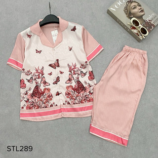 Bộ lụa Pijama lửng lụa XƯỚC cao cấp có size