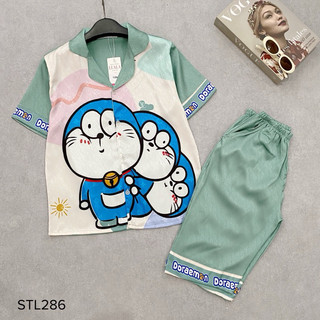 Bộ lụa Pijama lửng lụa XƯỚC cao cấp có size