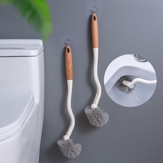 Cây cọ rửa bồn cầu cán gỗ cao cấp - toilet 2 đầu đa năng