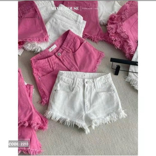 Quần short jean tua rua 1 núc kèm túi trước sau