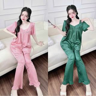 Đồ bộ Lụa xước tiểu thư bigsize mịn rũ 50-100kg