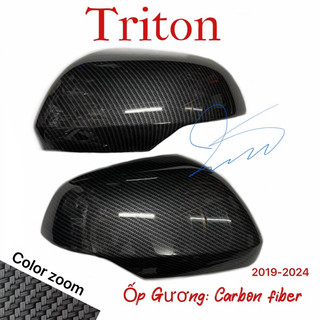 Ốp gương chiếu hậu xe Triton 2019 2020 2021 2022 2023 2024 2025 Carbon cao cấp