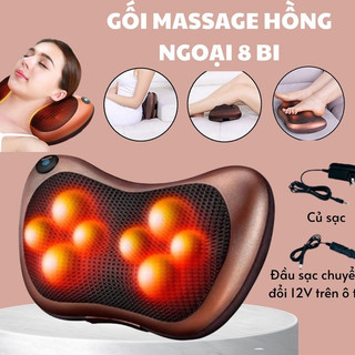 [SaLe 100%] Gối Mát Xa Hồng Ngoại 8 Bi 2 Chế Độ .ĐTBX