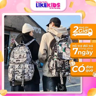Balo hoạ tiết free style dễ thương cho bé 32x47 cm- likekids