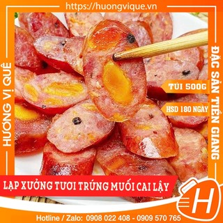 Lạp xưởng tươi trứng muối cai lậy - túi 500g - đặc sản tiền giang