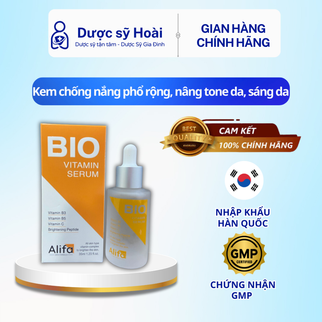 Serum phục hồi và dưỡng trắng sáng da ALIFA SERUM BIO - Lọ 35ml