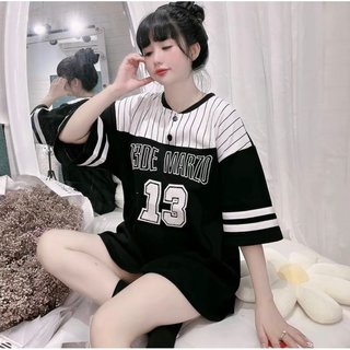 Áo thun cộc tay nam nữ hoạ tiết số 13 đính gấu nổi bật thời trang