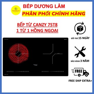 Bếp điện từ đôi canzy 75t8 | bếp 1 từ 1 hồng ngoại | nhiều tính năng inverter | bảo hành 3 năm