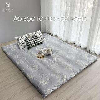 Áo bọc Topper Roy10 SAMY BEDDING họa tiết cao cấp bảo vệ Topper