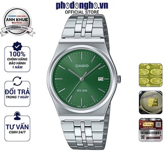 Đồng hồ nam dây kim loại casio anh khuê mtp-b145d-3avdf