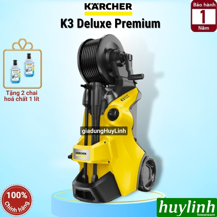 Máy phun xịt rửa xe Karcher K3 Deluxe Premium - motor cảm ứng từ công suất 1600W