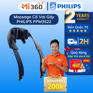 Máy Massage Cổ Vai Gáy PHILIPS 3522 - Mô phỏng massage như các đầu ngón tay - 6 điểm tiếp xúc
