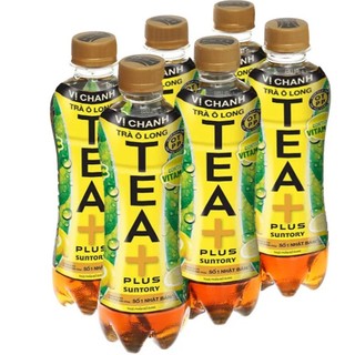 Lốc 6 chai trà ô long Tea Plus vị chanh 450ml