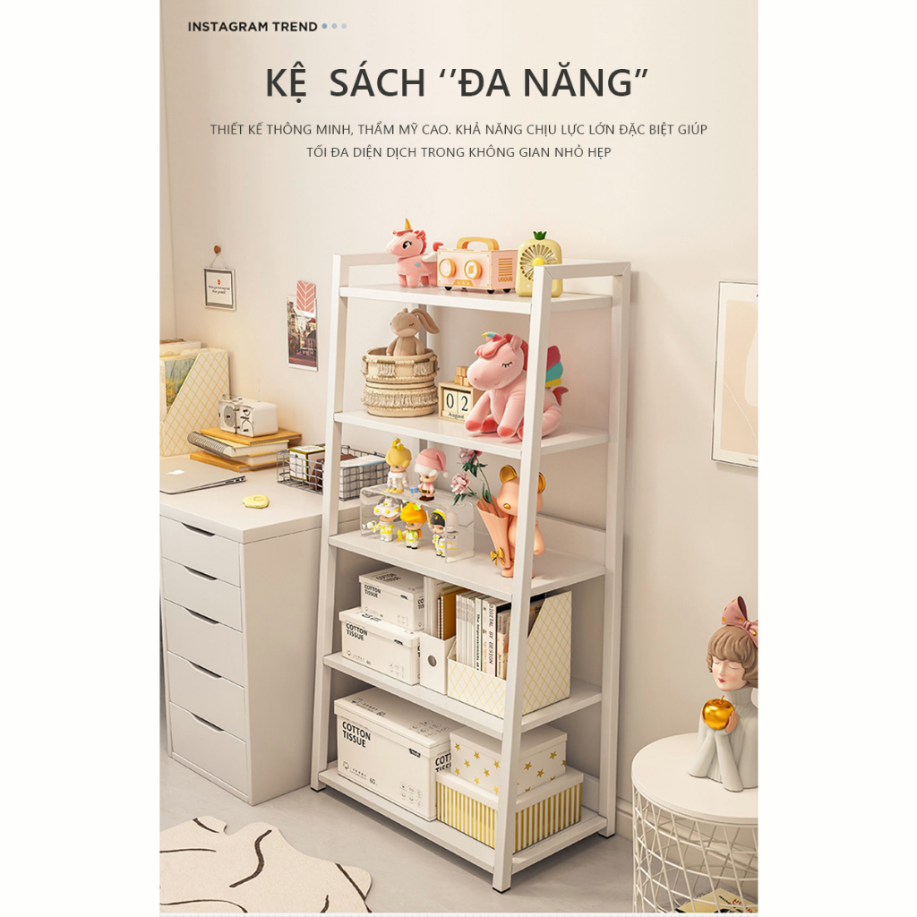 Bali Kệ Sách Đa Năng Kệ Đa Năng Hình Thang 3/4/5 Tầng Khung Sắt Chịu Lực Phong Cách Hiện Đại | BigBuy360 - bigbuy360.vn