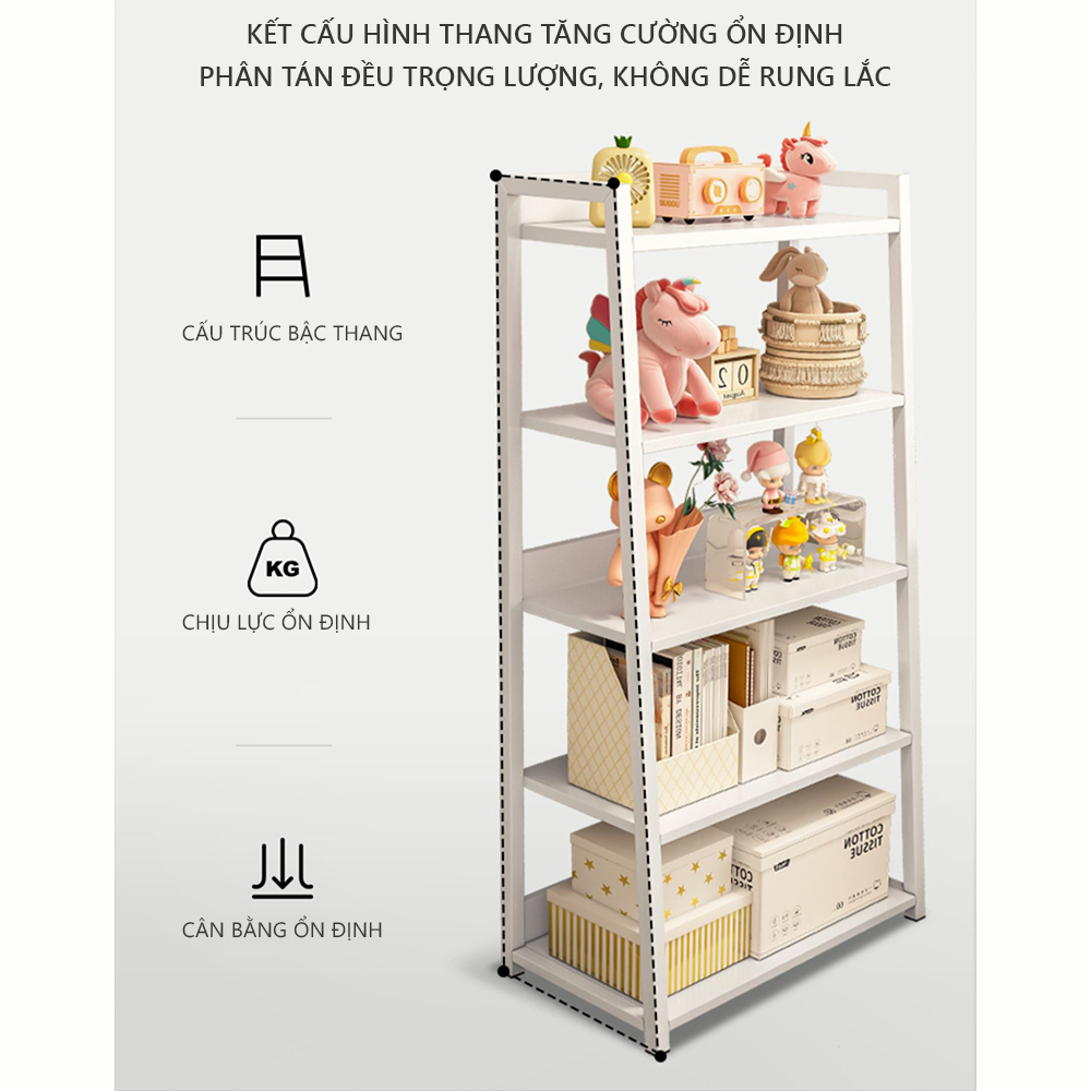 Bali Kệ Sách Đa Năng Kệ Đa Năng Hình Thang 3/4/5 Tầng Khung Sắt Chịu Lực Phong Cách Hiện Đại | BigBuy360 - bigbuy360.vn