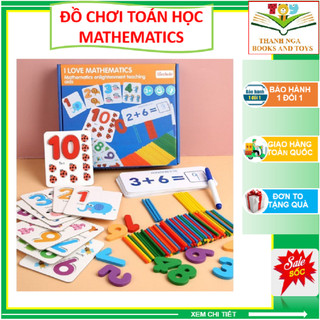 Đồ Chơi Toán Học Montessori - Bộ Thẻ Học Ghép Số Kèm Que Tính Giúp Bé Học Đếm,Tư Duy Thông Minh