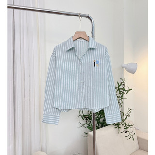 Áo sơ mi tay dài croptop thêu TiQi Jeans A93