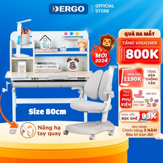  Bộ Bàn Học Chống Gù DERGO LEO A80 - C5D Bàn Học Cho Bé Nâng Hạ Tay Quay