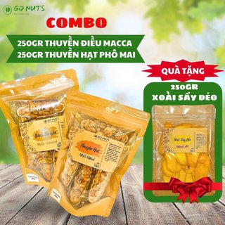   COMBO C2  Thuyền điều macca 250g + Thuyền hạt phô mai 250g TẶNG Xoài sấy dẻo 250g GO NUTS 