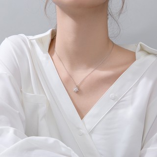 Vòng cổ nữ bạc S925 thương hiệu VANZZY JEWELRY, Dây chuyền bạc họa tiết bông tuyết cá tính D4965