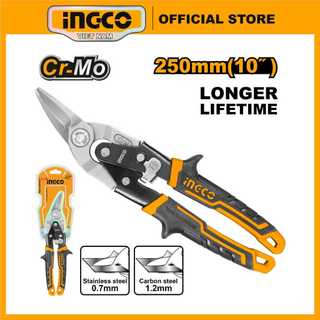 Kéo cắt tôn trái ingco htsn2610l dài: 250mm thép cacbon 1,2mm thép không gỉ ≤0,7mm