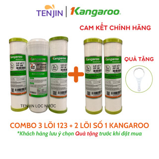 Combo 4 Đến 5 Lõi Lọc Thô KANGAROO Gồm 1 Hoặc 2 Lõi Số 1 Và 1 Bộ 123 Chính Hãng Thay Thế Được Cho Các Máy Lọc Nước RO