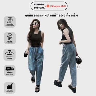 Quần baggy nữ chất bò giấy mềm cạp chun chuẩn hàng loại 1 ha1
