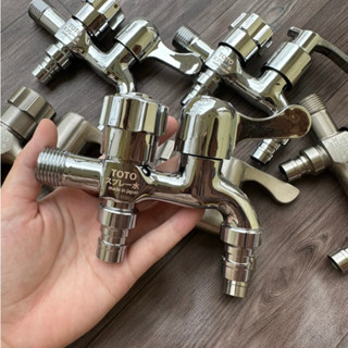 Vòi Nước 2 Đầu Ra TOTO, Vòi Đôi Chất Liệu Inox 304 Xả Khoẻ Siêu Bền SP40