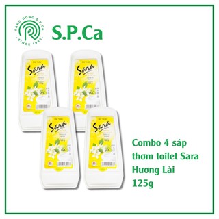 Combo 4 sáp thơm toilet sara 125g hương lài khử mùi nhà vệ sinh lưu hương từ 12 đến 15 ngày - spca000064