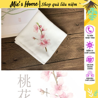 Bộ nguyên liệu Khăn tay thêu thủ công KIT tự làm khăn mùi xoa 30cm Khăn thêu Cherish Hoa Cỏ DIY - MIE Handmade Shop