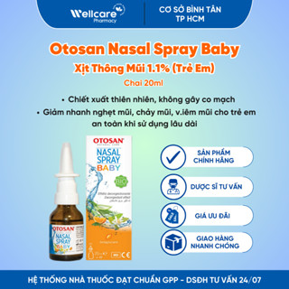 OTOSAN Nasal Spray Baby [Chính hãng] – Chai 30ml xịt thông mũi, giảm nghẹt mũi, viêm mũi cho trẻ