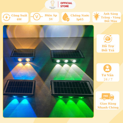 Đèn Tường Energy Green Lighting 2 Đầu Chiếu Sáng - MT-121 - Sử Dụng Năng Lượng Mặt  Trời - BH 1 Năm