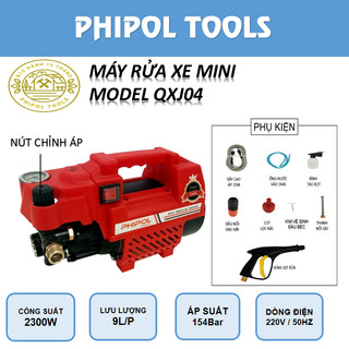 Máy rửa xe gia đình, máy xịt rửa đa chức năng công suất 2300W, chỉnh áp, tặng kèm bộ phụ kiện