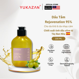 Dầu Tắm Yukazan Rejuvenation 95% 100ML - Tinh dầu Gỗ Mun Ebony, olive và bơ hạt mỡ dưỡng ẩm giúp da mềm mịn