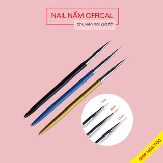 Bộ cọ nét, cọ vẽ móng cán gỗ 3 cây xanh vàng đen