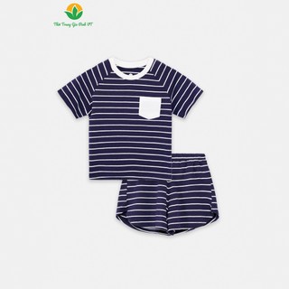 Bộ quần áo trẻ em chất Cotton mềm, bộ cộc tay cho bé sọc kẻ ngang thời trang Việt Thắng - B63.2404