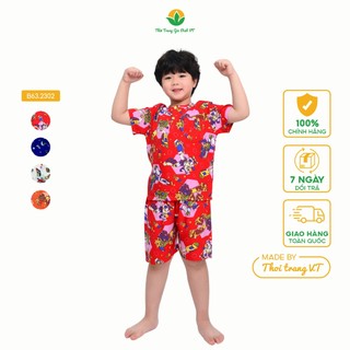  Bộ lanh mặc nhà bé trai quần đùi, áo cộc tay mùa hè Việt Thắng - B63.2302
