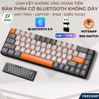 Bàn Phím Cơ Bluetooth Không Dây K68BT Trục Cơ Red Switch Gõ Cực Đã Có Hotswap Kết Nối Máy Tính / Điện Thoại / Tablet