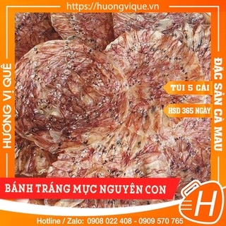 Bánh tráng mực nguyên con cà mau - túi 5 cái - đặc sản cà mau