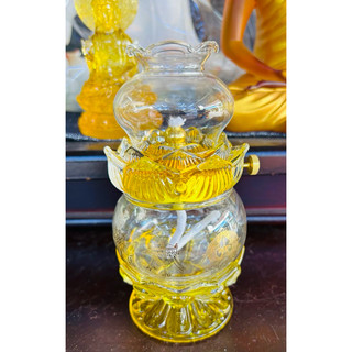 Đèn dầu cát tường - đèn dầu lưu ly - cao 18cm
