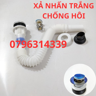 Xi phông xả lavabo ruột gà nhấn nhựa chống hôi - Bộ xả chậu lavabo như hình