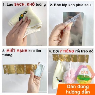 Combo 5 Thanh Dán Tường Treo Quần Áo .Giỏ Xách Vật Dụng Đa Năng Siêu Chắc